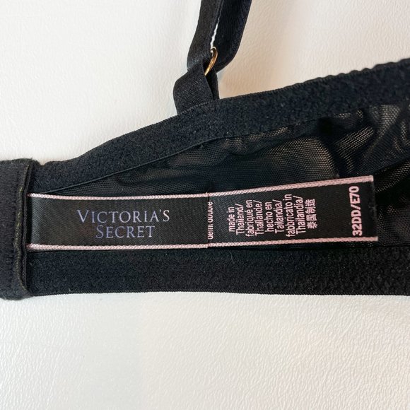 NWOT Victoria's Secret Bra 32DD Dream Angels Lined Demi Black Floral - Picture 6 of 8